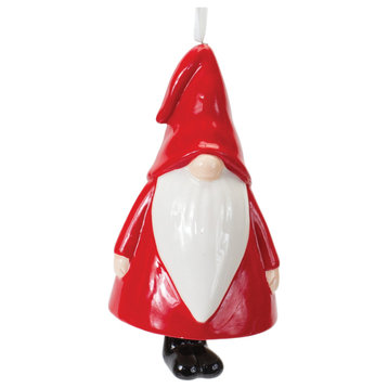 Ceramic Gnome Bell Ornament, Set of 12