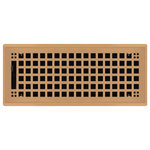 Wholesale Registers - Copper Rockwell Plated Steel Craftsman Floor Register, 4"x12" - Upgrade your dull, drab registers with our striking copper plated air vents. These 4" x 12" floor registers are intended to be used in a hole measuring 4" x 12". The overall faceplate will measure at 5 3/8" x 13 3/8". You may attach this charming piece of hardware onto your walls with the use of spring clips. Our rockwell floor register is constructed of a 3mm thick steel faceplate and full steel damper to withstand heating and cooling systems.