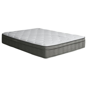 Furniture of America Jes Edge Fabric Cal King Pocket Coil Mattress in White