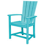 Polywood - Polywood Quattro Adirondack Dining Chair, Aruba - The Quattro Adirondack Dining Chair is ideal for outdoor dining and entertaining and features curved arms and a contoured seat and back for comfort. Constructed of durable POLYWOOD lumber available in a variety of attractive, fade-resistant colors, this all-weather dining chair will never require painting, staining, or waterproofing.