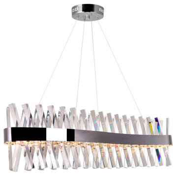 LED Chandelier With Chrome Finish