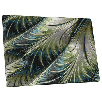 Shimmering Feathers' Abstract Gallery Wrapped Canvas Wall Art, 30"x20"