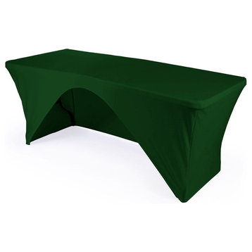 LA Linen Open Back Spandex Tablecloth, Emerald Green, 72"x30"x30"