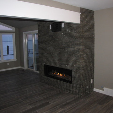 Forest Blend Recycled Granite Fireplace Makeover