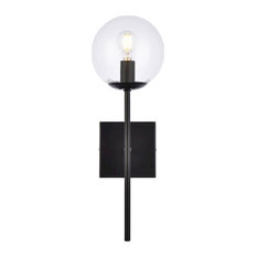 Living District Neri 1 Light Wall Sconce, Black/Clear - LD2359BK