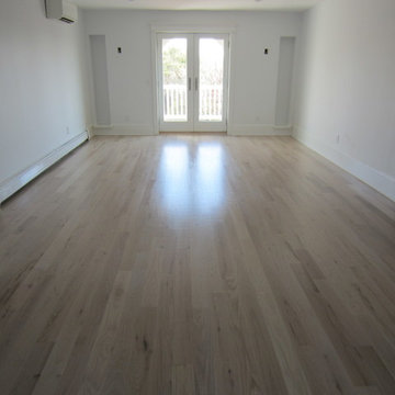 WATER MILL: 4" RED OAK INSTALLED AND PICKLED - 3 COATS BONA TRAFFIC SATIN