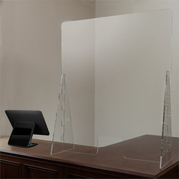 Flash Furniture 35" x 42" Plastic Free-Standing Register Shield Sneeze Guard