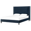 Jefferson Indigo Upholstered Wingback King Bed