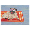 Frontporch Pool Party Pug Indoor/Outdoor Area Rug Blue 2'x3'