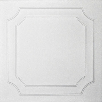 20"x20" Styrofoam Glue Up Ceiling Tiles, R8W Plain White