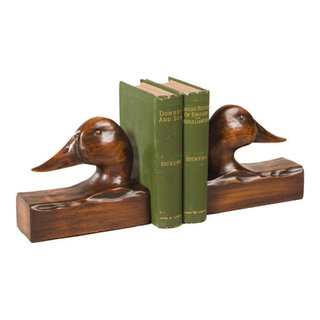 Vintage Wooden Look Fly Reel Bookends