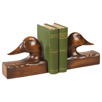 Carved Duck Bookends