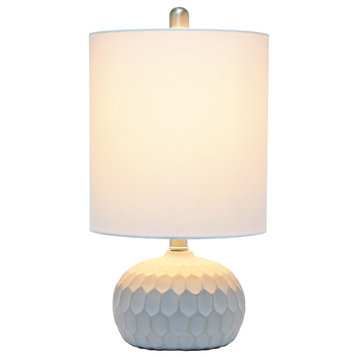 Elegant Designs Cement Base Table Lamp with Long Drum Shade