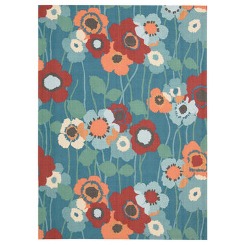 Waverly Sun N' Shade Floral Bluebell 10' x 13' Indoor Outdoor Area Rug