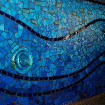 Nautilus and galaxy floor mosaic