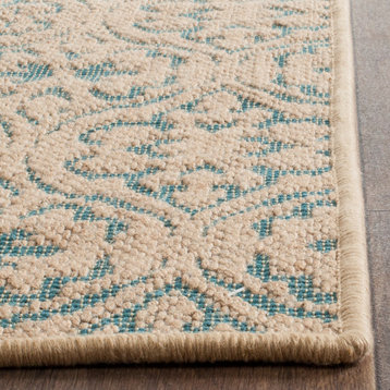 Safavieh Palm Beach Collection PAB511 Rug, Natural/Turquoise, 2' X 3'