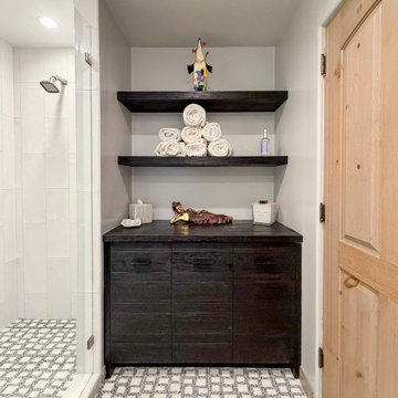 Venice Beach Bathroom Storage Cabinet with Open Shelving
