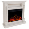 Sienna 34" Electric Fireplace Heater With Mantel, Multicolor Flames, White