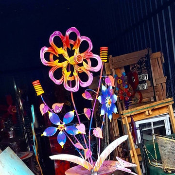 Whimsical garden art sculptures