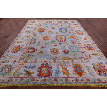 9' 3" X 12' 2" Turkish Oushak Hand Knotted Wool Rug - Q14798