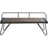 LumiSource Stefani Bench in Antique Metal and Walnut Wood