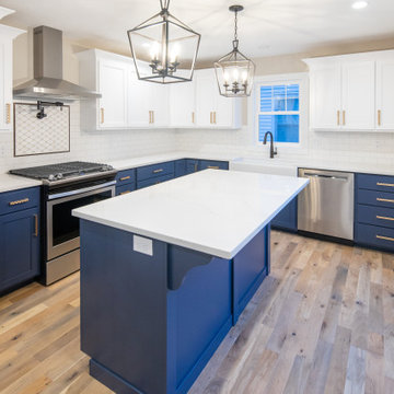 Bright Transitional Remodel with Navy & Gold Accents