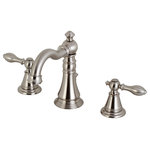 Kingston Brass - Fauceture Widespread Bathroom Faucet With Retail Pop-Up, Brushed Nickel - If you are looking to upgrade your faucet, look no further than the English Classic Widespread Faucet. Featuring two lever handles and ceramic cartridges for long-term durability and use. Constructed from solid brass material, the premium color finish is made to resist tarnishing and corrosion.