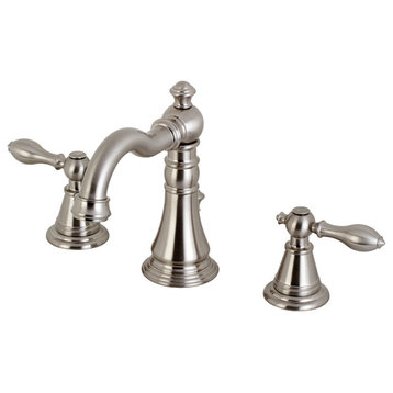 Fauceture Widespread Bathroom Faucet With Retail Pop-Up, Brushed Nickel