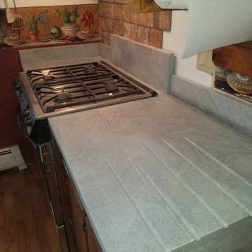 Un-oiled kitchen counter tops and sink