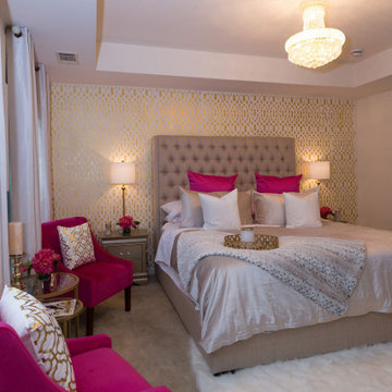 TRM Designs | Pink & Gold Master Bedroom