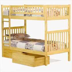 Arizona Natural Maple Twin over Twin Bunk Bed - Bunk Beds