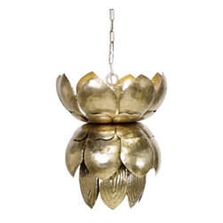 Worlds Away Blossom Silver Leafed Pendant - Chandeliers