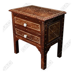 WOOD EN BONE 2 DRAWER BED SIDE CABINET - Furniture