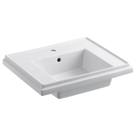 Kohler K-2757-1 Tresham 24" Pedestal Fireclay Bathroom Sink - White