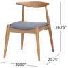 GDF Studio Sandra Mid Century Modern Dining Chairs, Set of 2, Gray