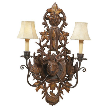 Deer Wall Sconce Lamp, Faux Leather