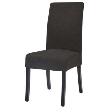 New Pacific Direct Valencia 19" Fabric Chair in Black/Charcoal (Set of 2)