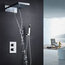 Modern Square Chrome-Plated Shower Head With Mixer Taps and Hand Shower