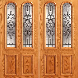 Mahogany Twin Lite, Arch Lite Front Double Door, Insulated Glass - Front Doors