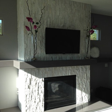 Glacier White Stone Fireplace Surround