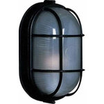 ArtCraft - ArtCraft AC5662BK Marine - 8.25" One Light Small Outdoor Wall Mount - Small wall sconce with semi-clear white glassware, protected by a few neatly shaped bars, in black finish.  Shade Included: TRUE  Dimable: TRUE  Warranty: 1 Year warranty against premature paint defects and a 2 warranty against corrosion.  Room Location: Exterior LightingMarine 8.25" One Light Small Outdoor Wall Sconce Black Semi-Clear White Glass *UL: Suitable for wet locations*Energy Star Qualified: n/a  *ADA Certified: n/a  *Number of Lights: Lamp: 1-*Wattage:60w Medium Base bulb(s) *Bulb Included:No *Bulb Type:Medium Base *Finish Type:Black