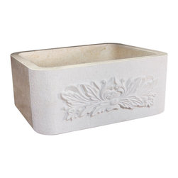 Barclay Taragon 30" Single Bowl Marble Farmer Sink in Polished Cream Egyptian Ma - Products