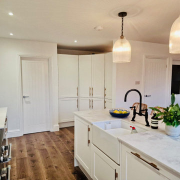 Modern White Narrow Shaker Kitchen