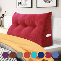 WOWMAX - Bed Backrest Wedge Reading Pillow Daybed Headboard Cushion Red, 39x20x8 - Bed Pillows