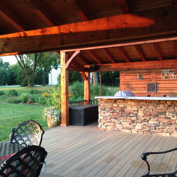 Basehor Rustic Deck, Bar and Cedar Awnings Renovation