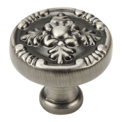 Cosmas - Cabinet Round Knob, 1-1/4" Diameter, Set of 25, Antique Silver - Cabinet And Drawer Knobs