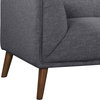 Hudson Mid-Century Button-Tufted Sofa, Walnut, Dark Gray