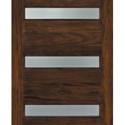 Jeld-Wen W15H Mahogany Door Gunstock Finish Reed Glass - Interior Doors