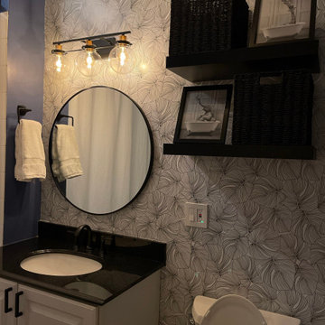 Monstera Peel And Stick Wallpaper Powder Room Make Over