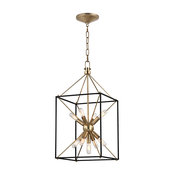 Glendale 9 Light Pendant in Aged Brass